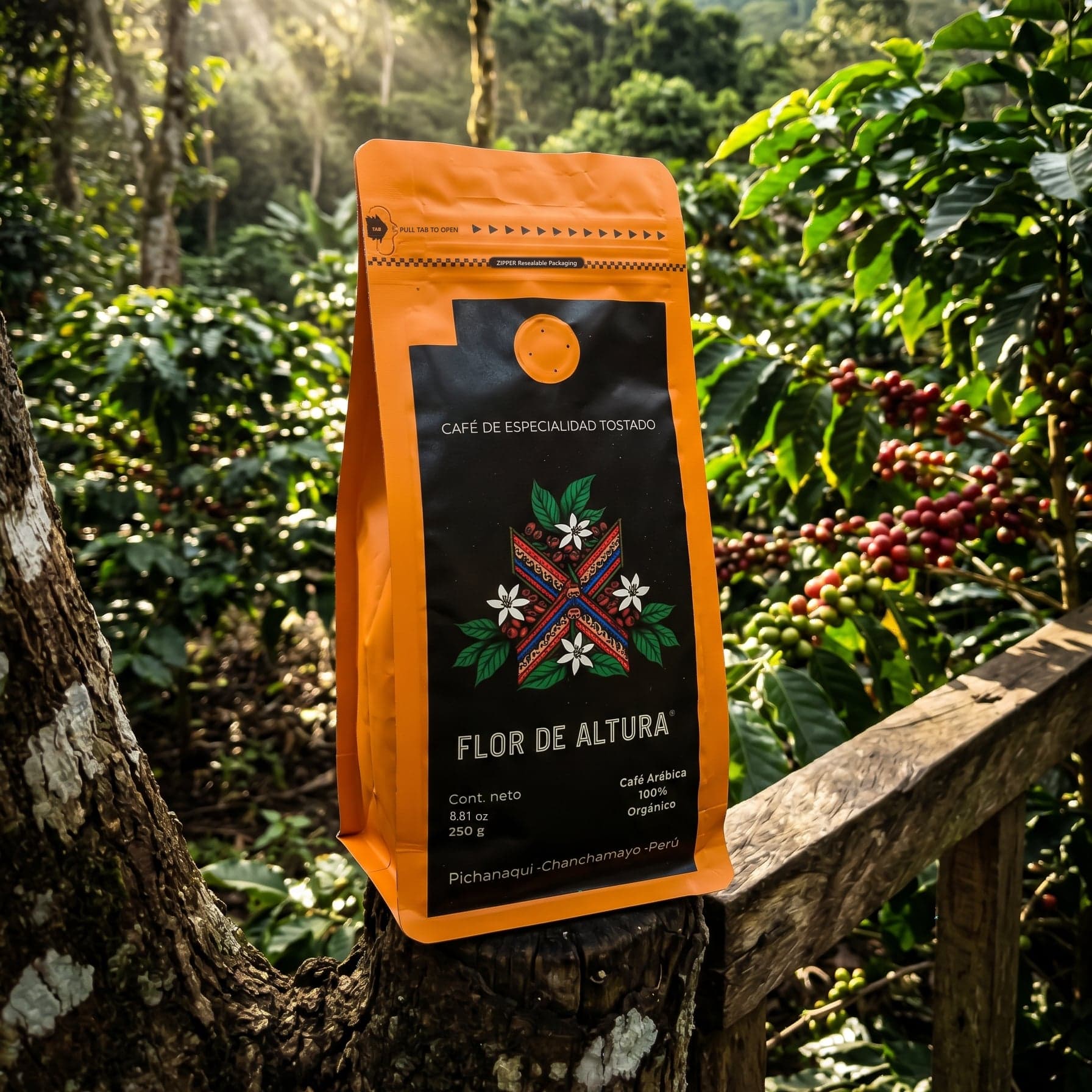 Catuai Lavado de Perené Molido — 250g · Bolsa naranja
